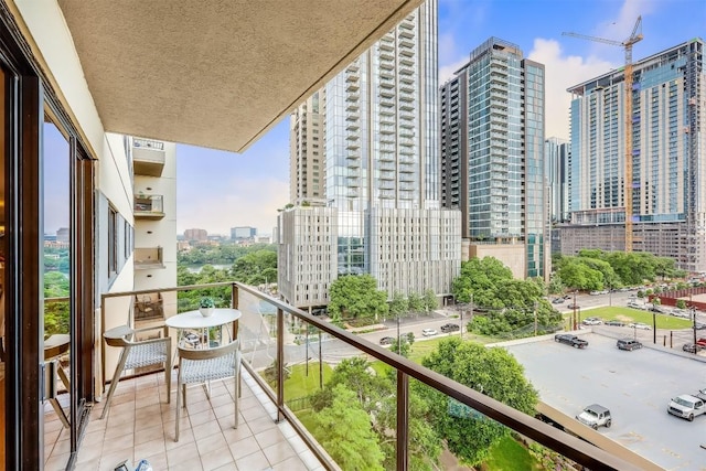 balcony with a city view