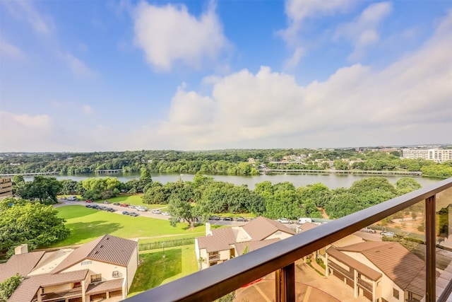 balcony with a water view