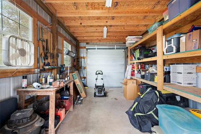 view of storage area
