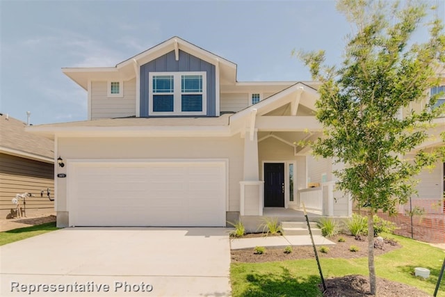 view of front of home with a garage