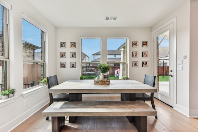 dining room featuring light wood-type flooring