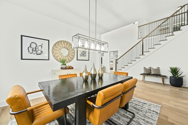 dining space featuring light hardwood / wood-style floors