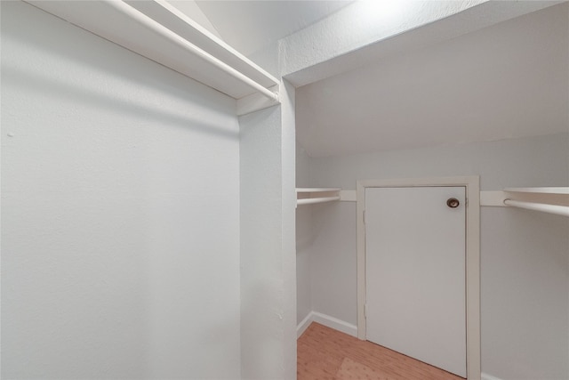 spacious closet with hardwood / wood-style floors