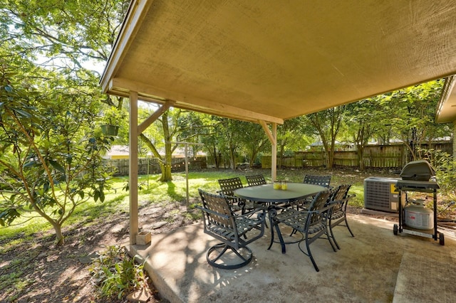 view of patio / terrace featuring a grill