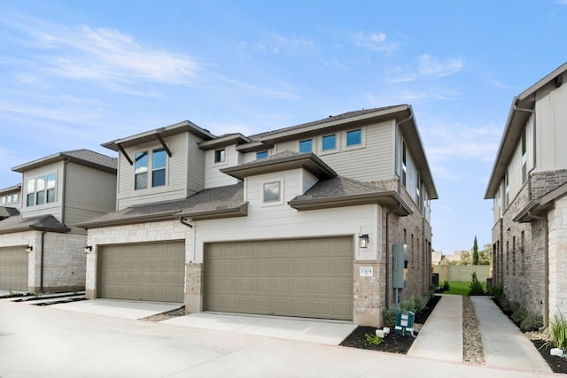 view of front of house with a garage