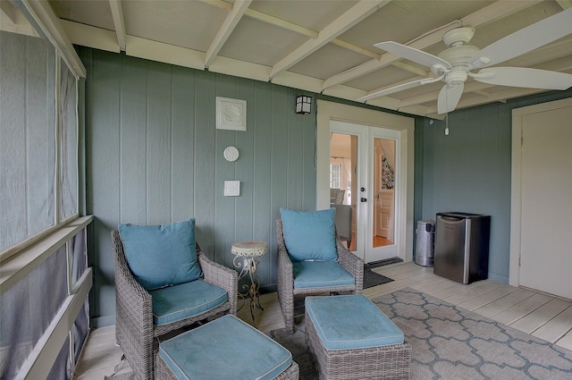 view of patio with ceiling fan