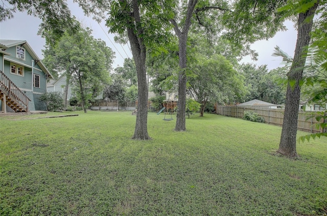 view of yard featuring a playground