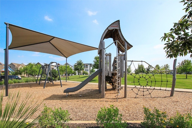 view of playground featuring a yard