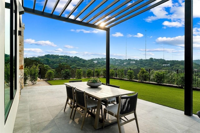 view of patio / terrace featuring a pergola