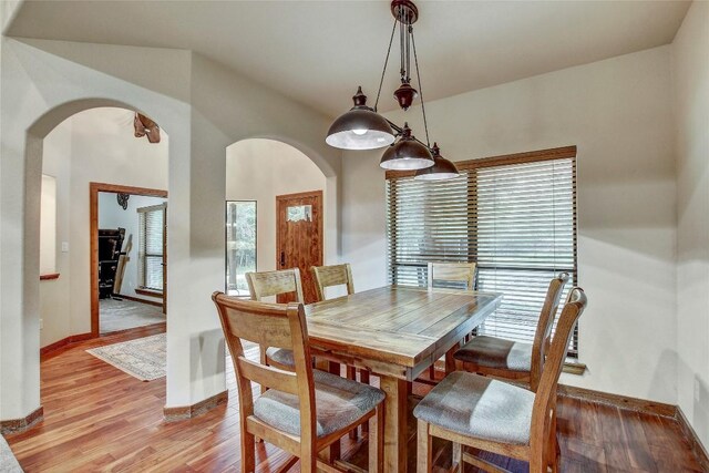 dining room featuring light hardwood / wood-style flooring