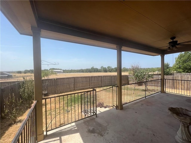 view of patio / terrace with ceiling fan