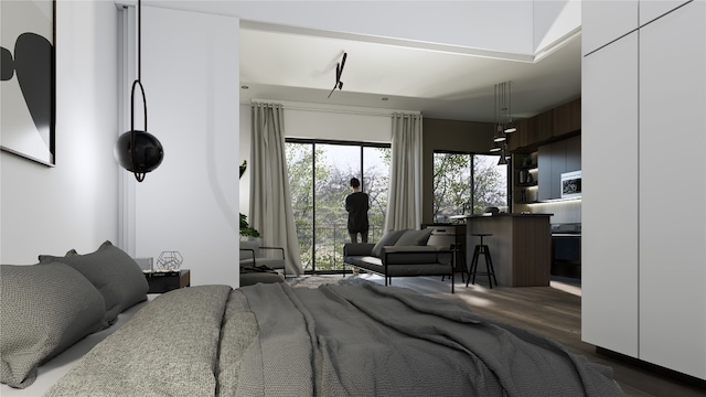 bedroom featuring dark wood-type flooring