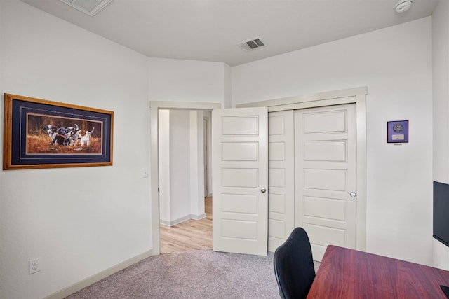 view of carpeted office