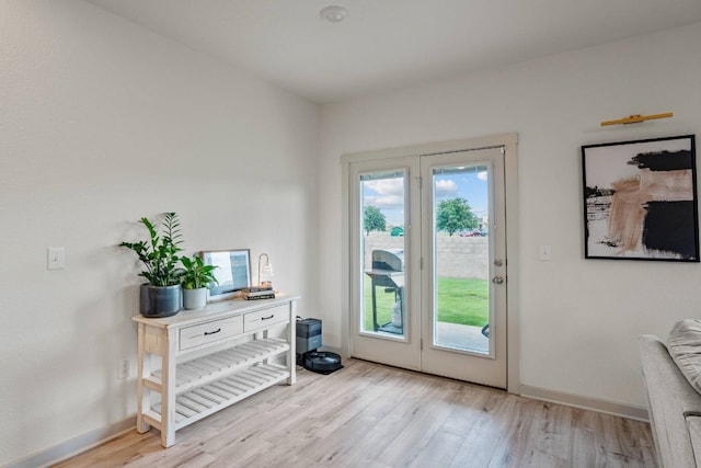 entryway featuring light hardwood / wood-style flooring