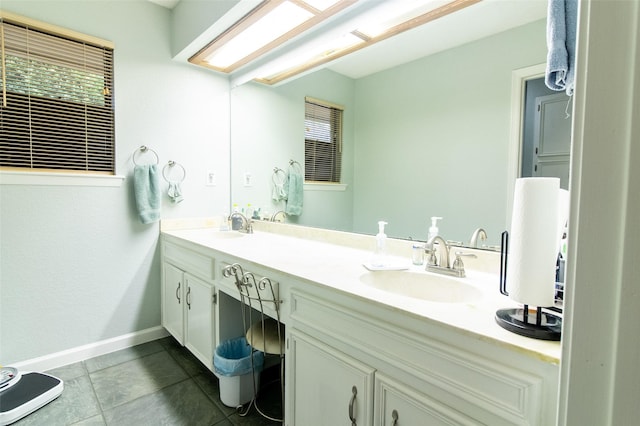 bathroom featuring vanity and tile patterned flooring