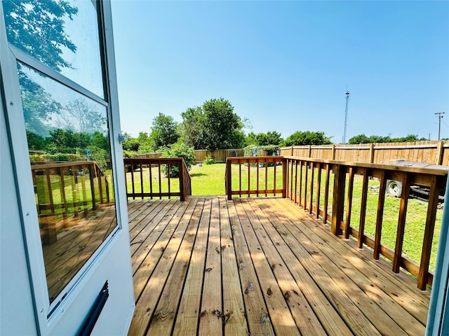 deck with a yard