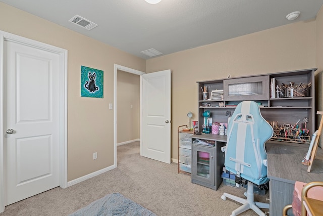 212 Timber Brook Dr, Hutto, TX 78634 - office area with visible vents, baseboards, and carpet floors
