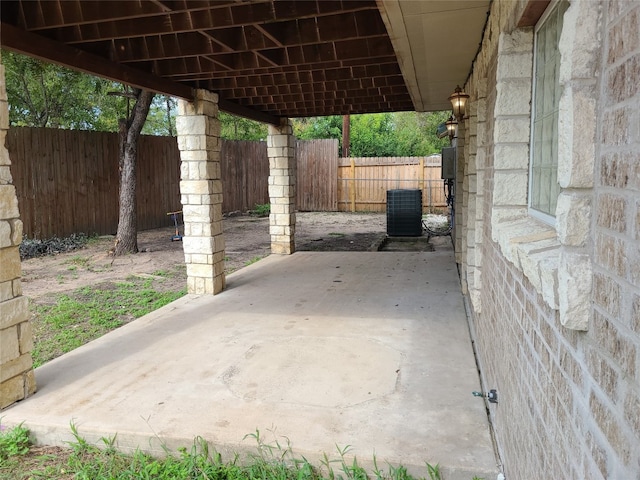 view of patio / terrace with central air condition unit