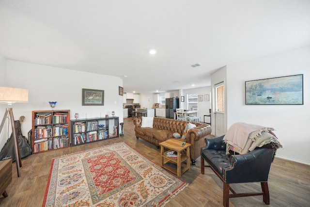 living room featuring hardwood / wood-style flooring