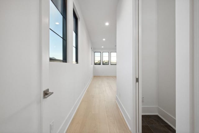 18116 Cedar Sage Ct, Lago Vista, TX 78645 - hall with recessed lighting, wood finished floors, and baseboards
