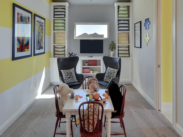 interior space featuring carpet flooring