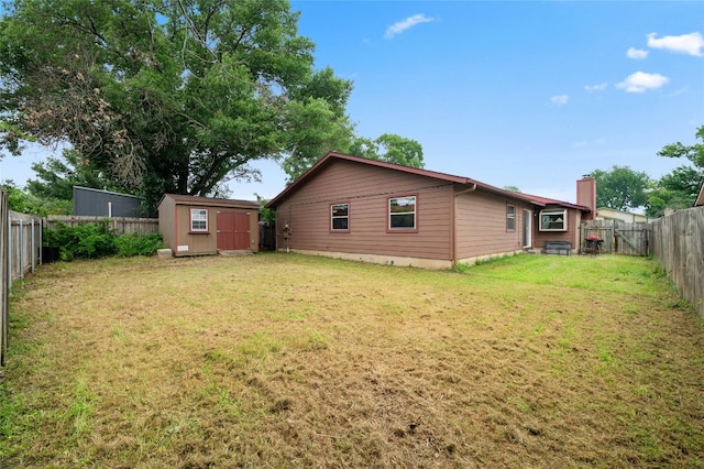 exterior space featuring a storage shed