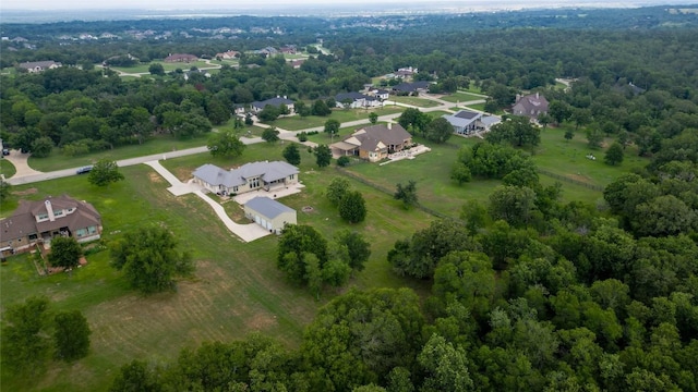 birds eye view of property with a residential view