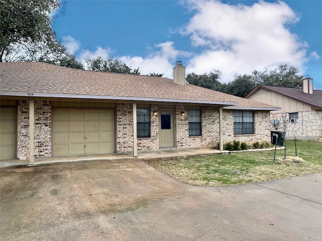 ranch-style home with a garage