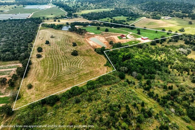 aerial view featuring a rural view