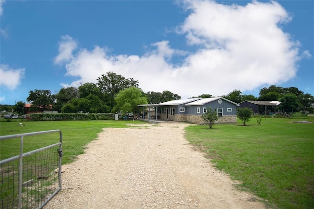 exterior space with a yard