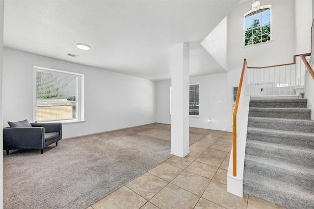 interior space featuring a textured ceiling