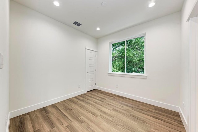 empty room featuring light wood-type flooring