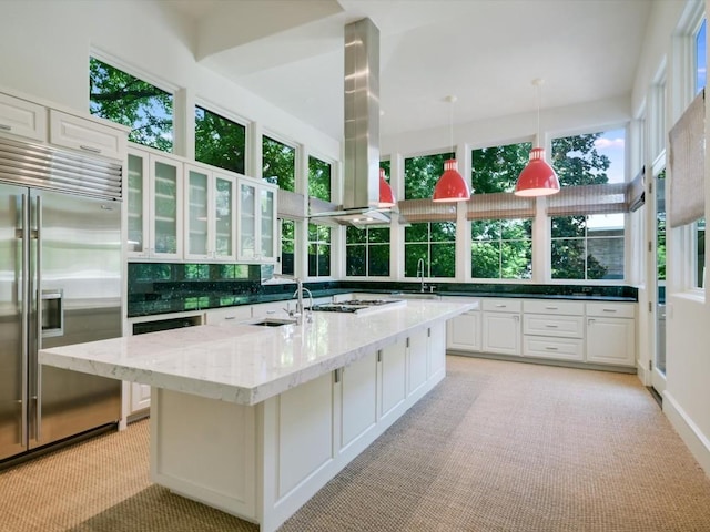 interior space featuring wine cooler and sink