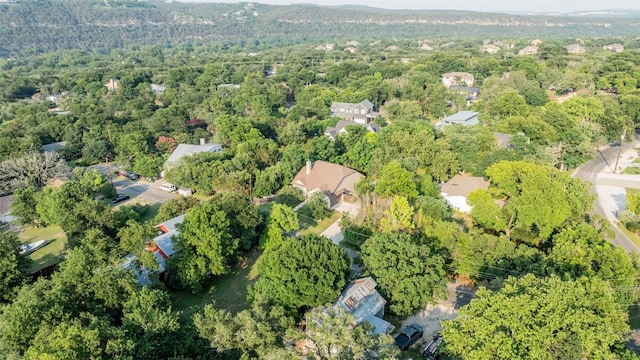 drone / aerial view with a forest view