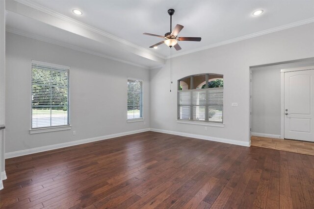 13909 Yellow Bell Bnd, Austin, TX 78738 - unfurnished room with baseboards, a ceiling fan, and wood-type flooring