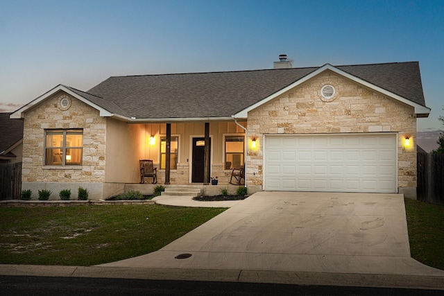 view of front of home featuring a garage