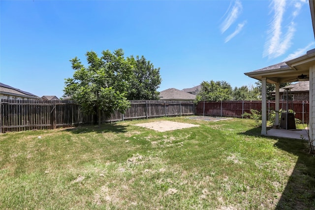 view of yard with a patio area