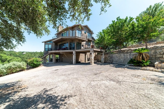 exterior space featuring a garage