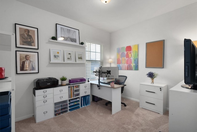 view of carpeted office space