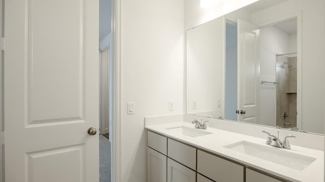 bathroom featuring vanity and bathing tub / shower combination