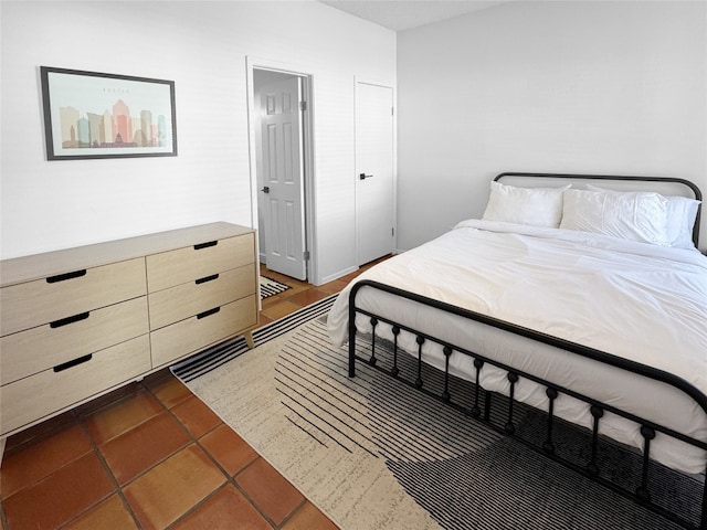 bedroom with tile patterned flooring