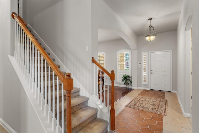 view of tiled foyer