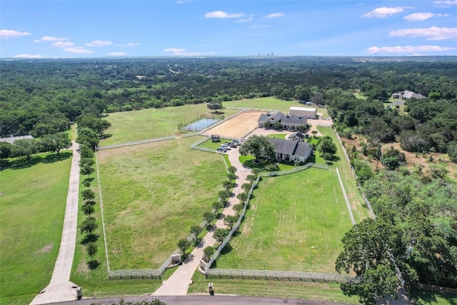 drone / aerial view with a rural view