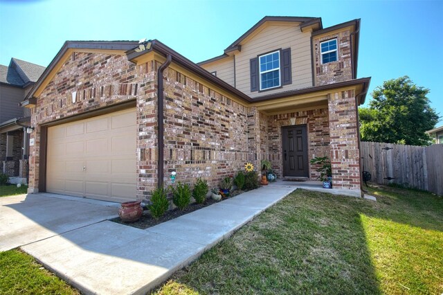 view of front of home featuring a front lawn