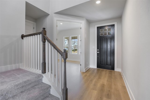 foyer featuring light hardwood / wood-style floors