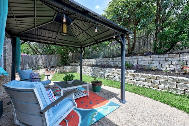 view of patio with a gazebo