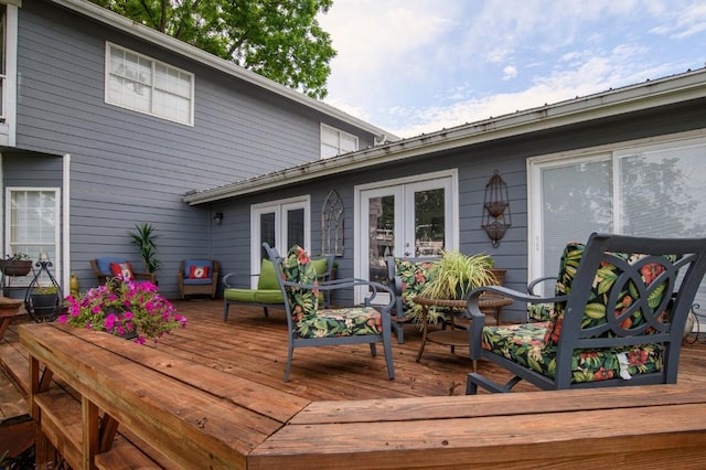 deck featuring french doors