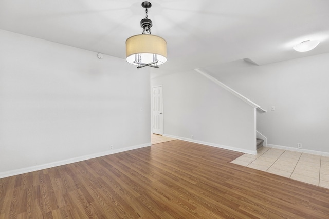 unfurnished living room featuring light hardwood / wood-style floors