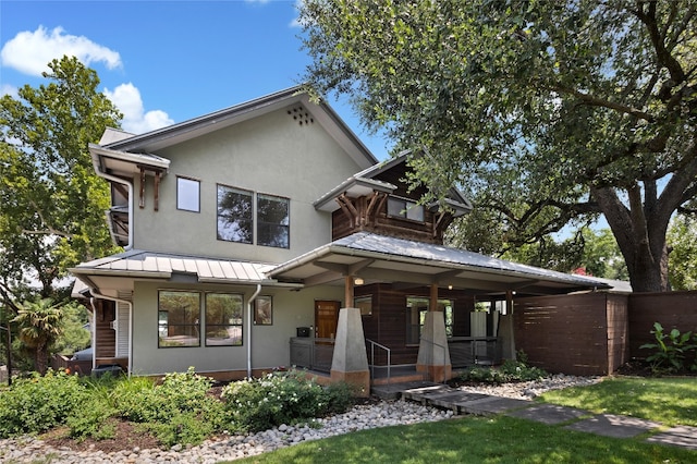 view of front of property with covered porch