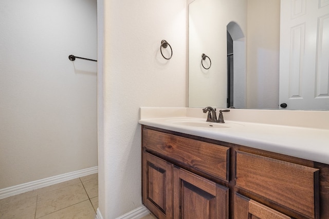 bathroom featuring tile patterned floors and vanity